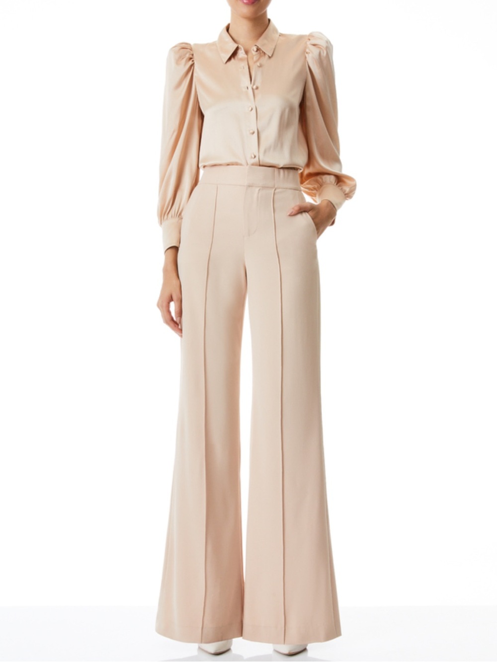 Flying Tomato Blush Cream Satin Top size M